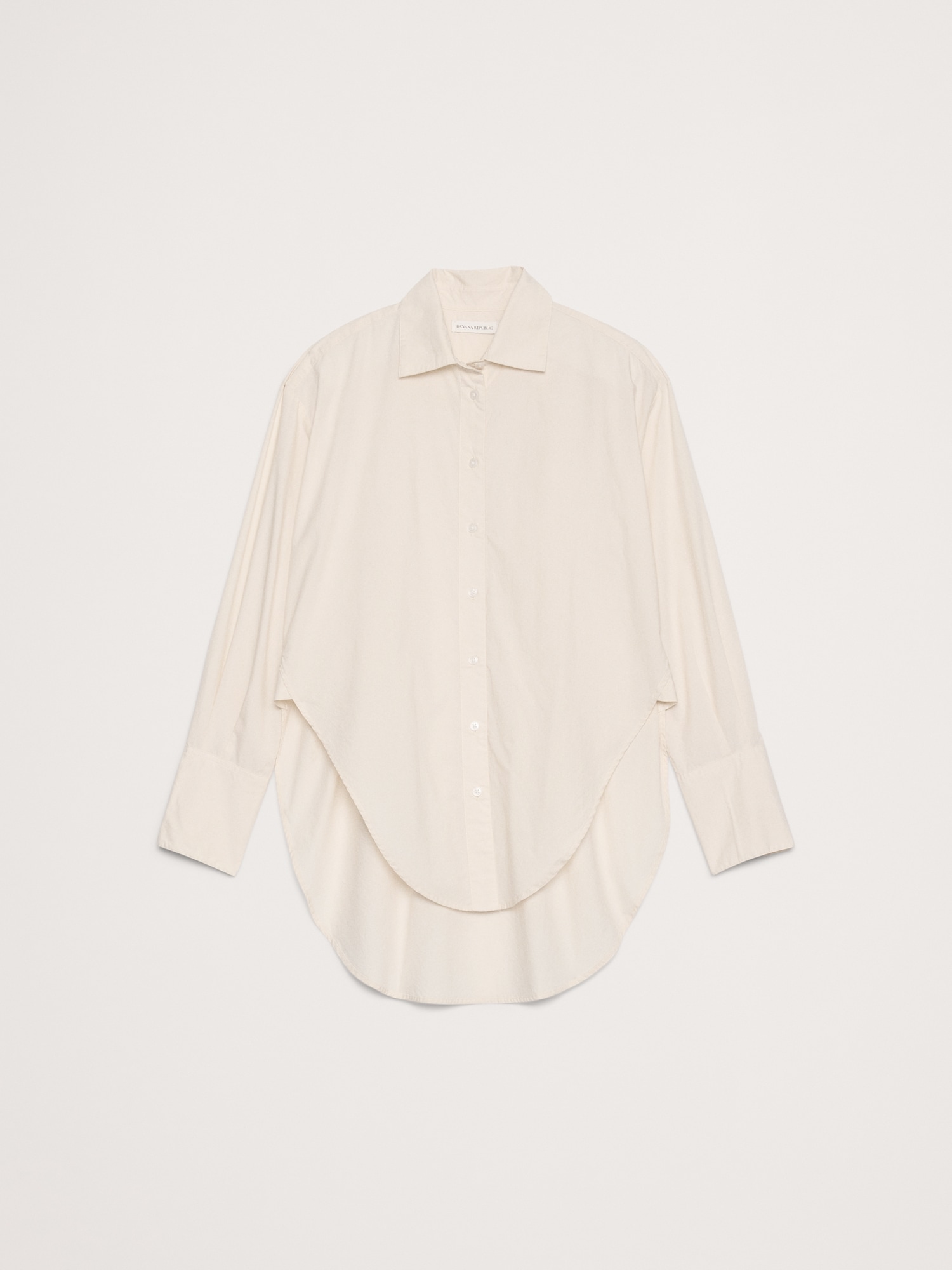 Image number 8 showing, Cotton Poplin Curve-Hem Shirt