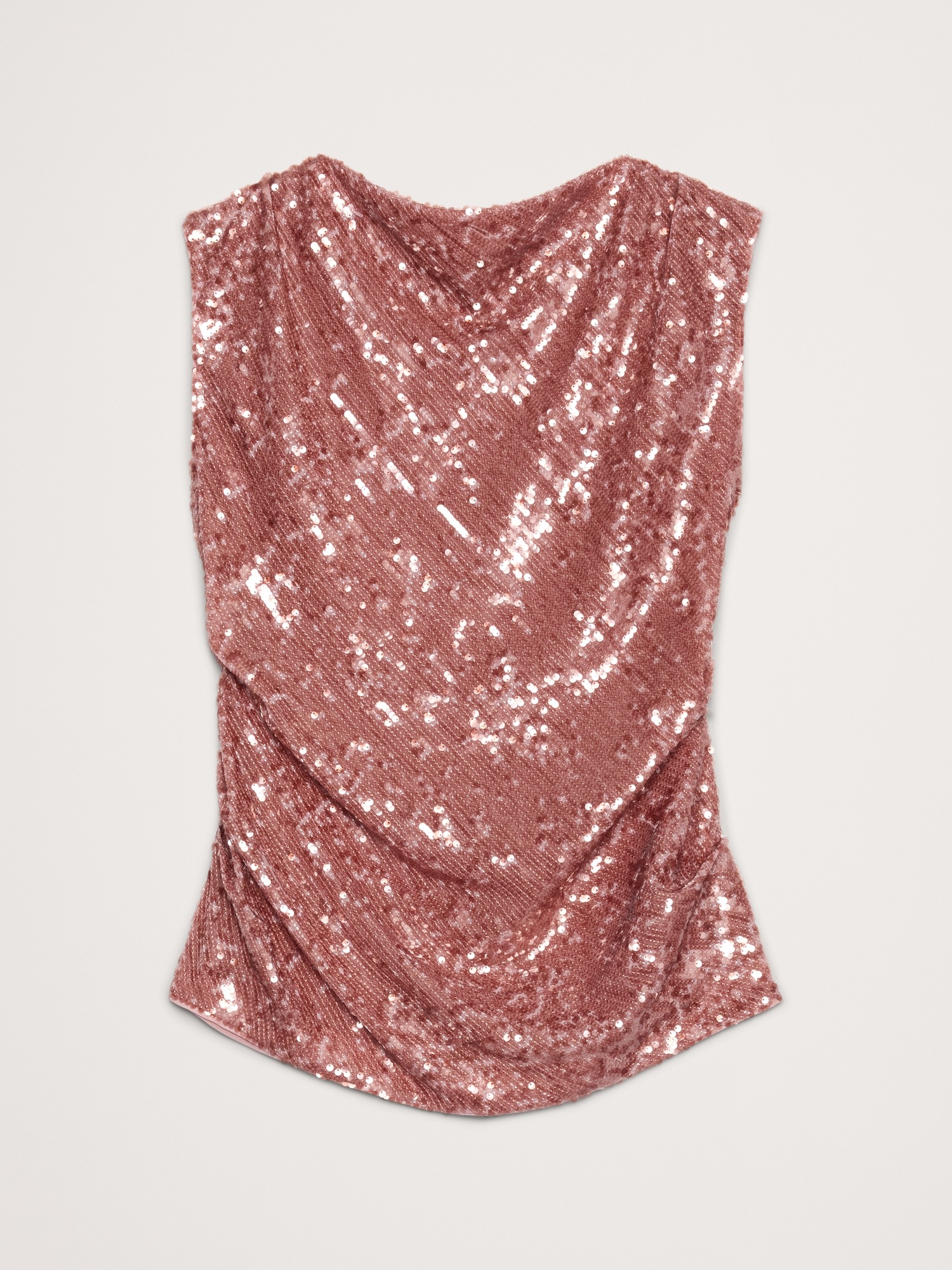 Женский топ Banana Republic Bias-Cut Draped Sequin Top, цвет: Розовый — фото 4