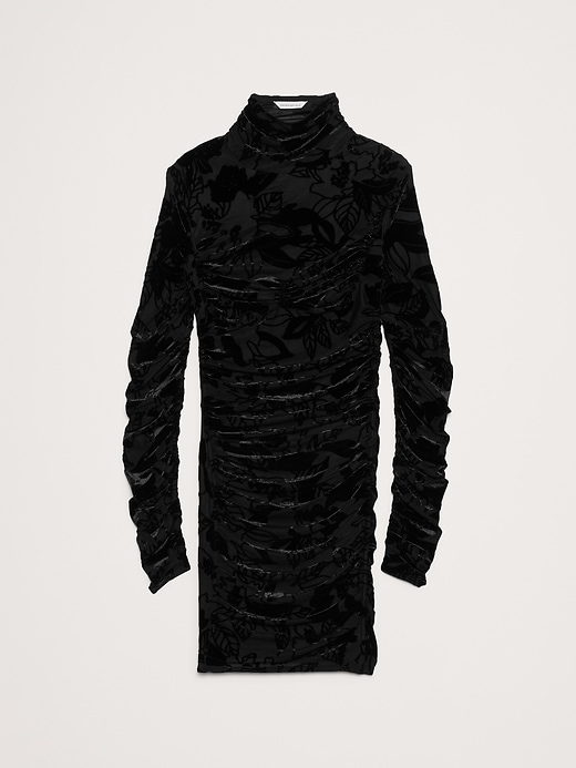 Image number 4 showing, Burnout Velvet Ruched Mini Dress