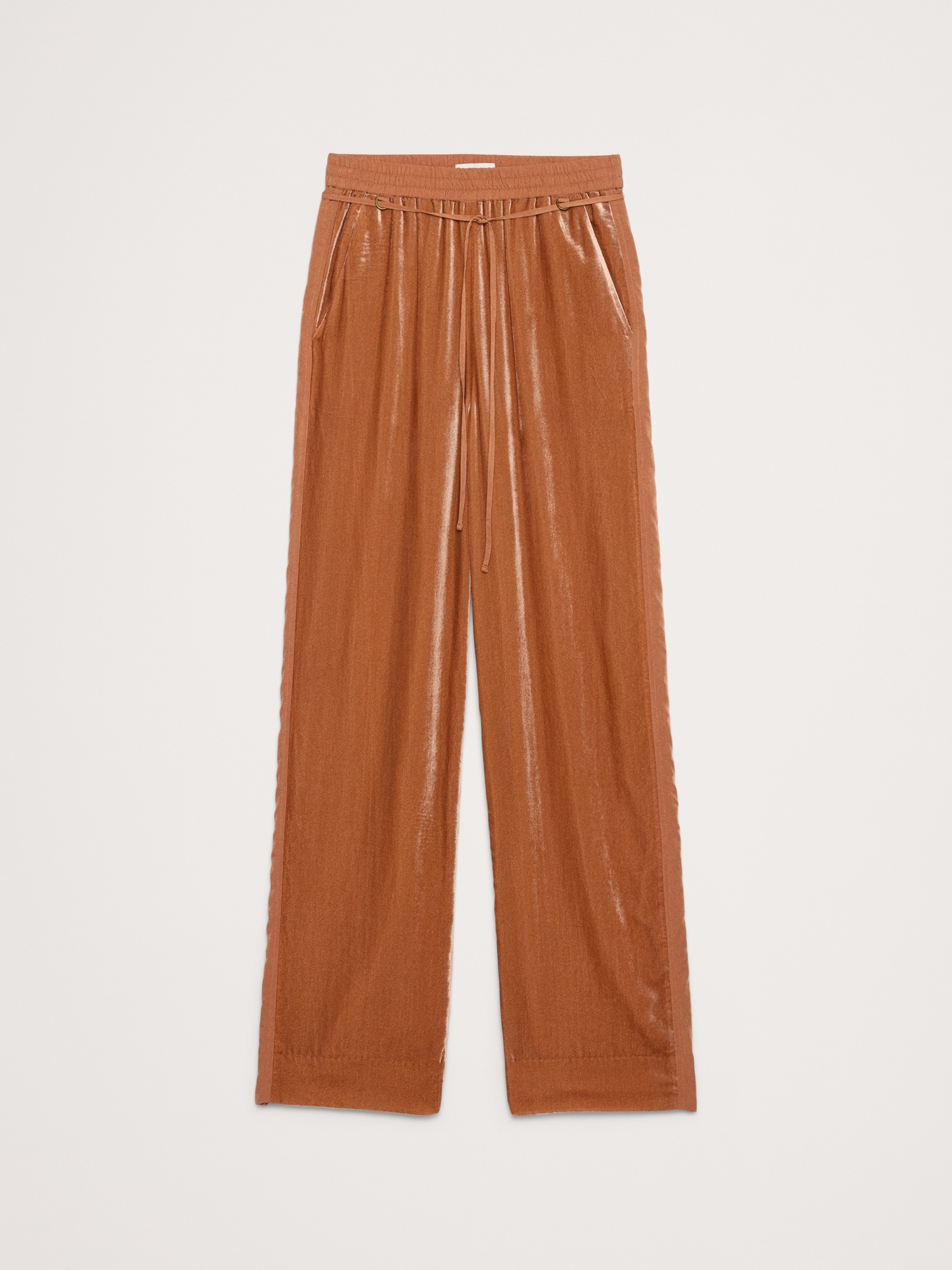 Image number 4 showing, High-Rise Wide-Leg Velvet Pull-On Pant