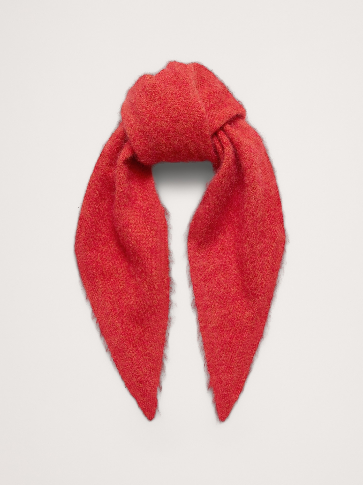 Brushed Wool-Cashmere Triangle Scarf - Scorched Orange