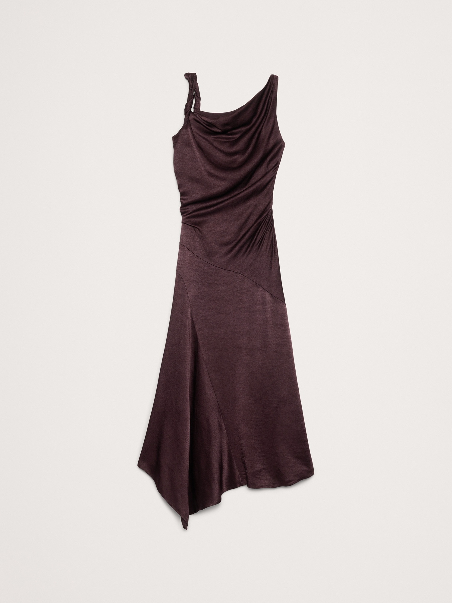 Image number 4 showing, Hammered Satin Twist-Shoulder Dress