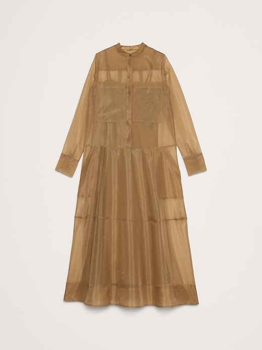 Organza Maxi Shirt Dress | Banana Republic
