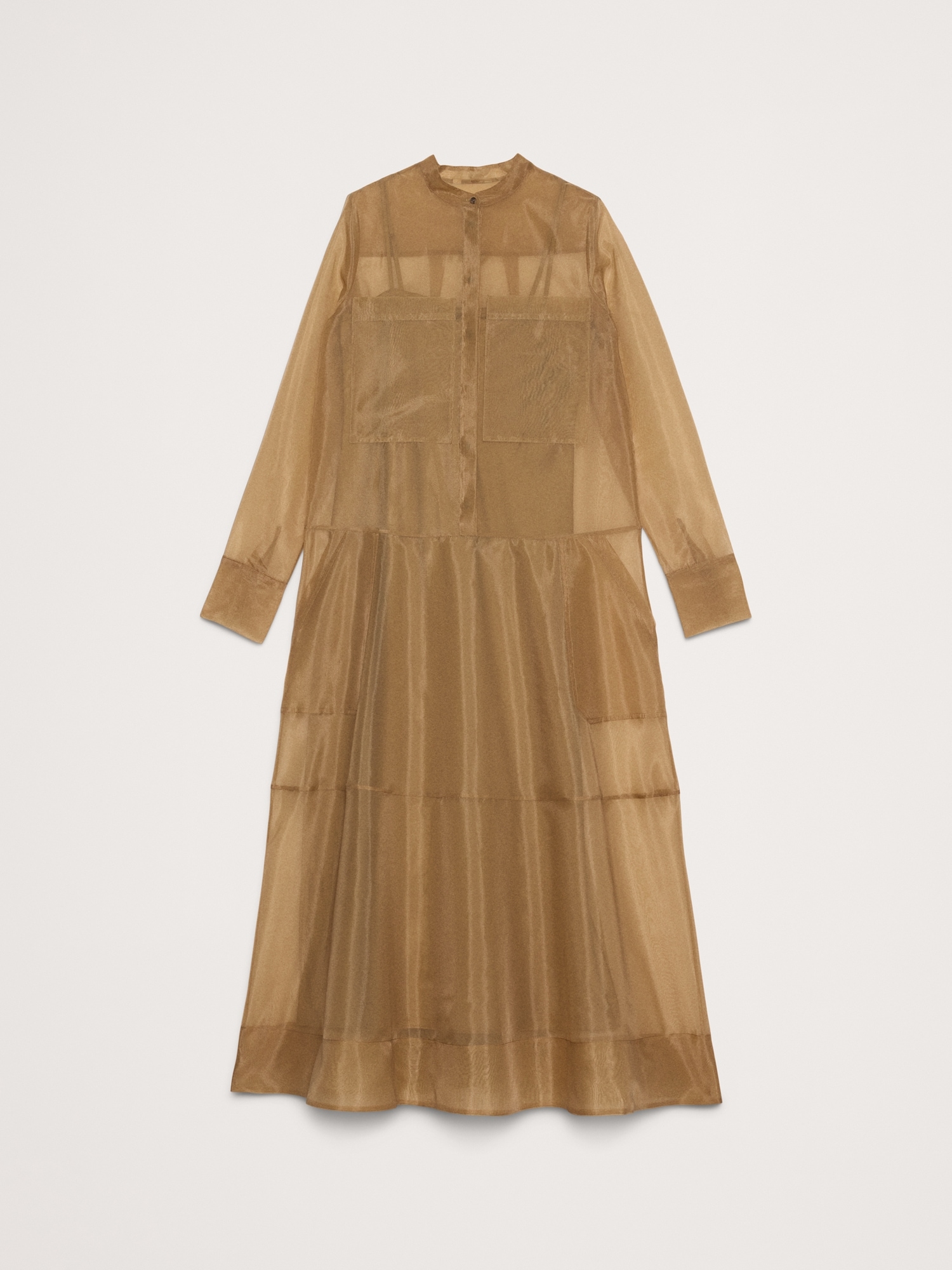 Image number 5 showing, Organza Maxi Shirt Dress