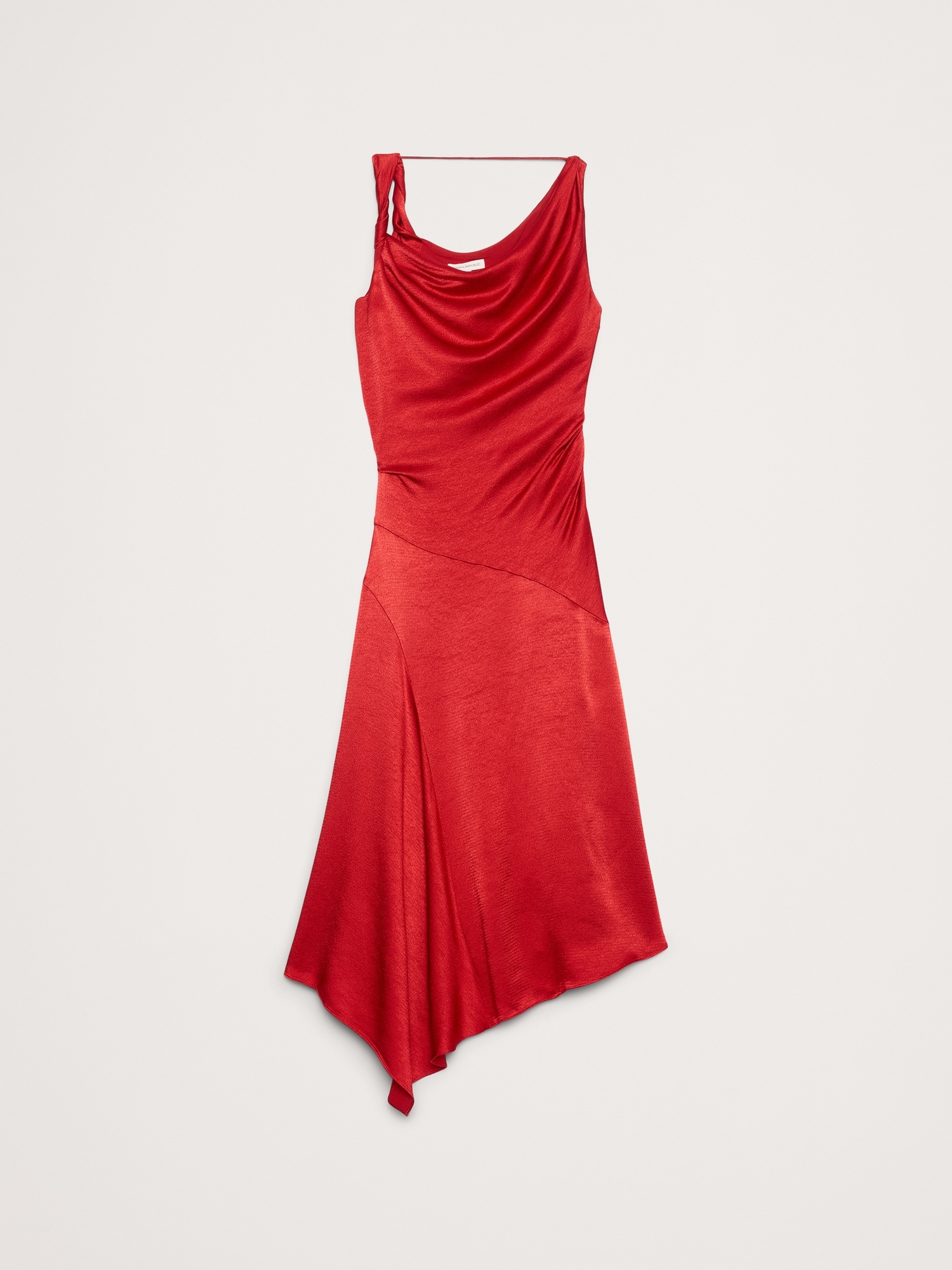 Image number 4 showing, Hammered Satin Twist-Shoulder Dress