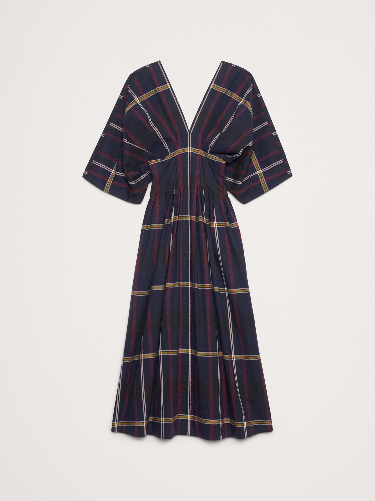 Image number 4 showing, Plaid Pleated Poplin Maxi Dress