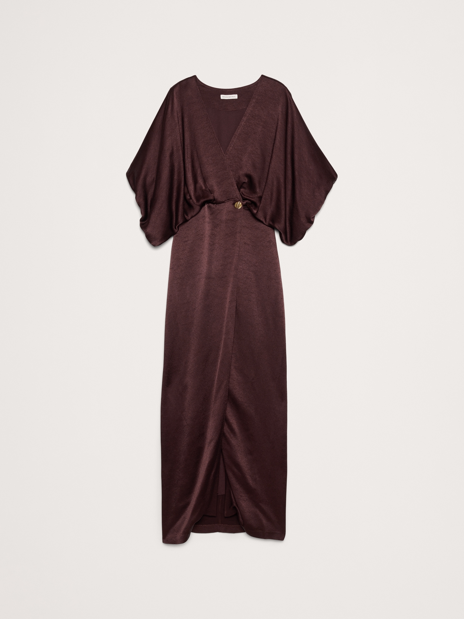 Image number 5 showing, Hammered Satin Wrap Maxi Dress