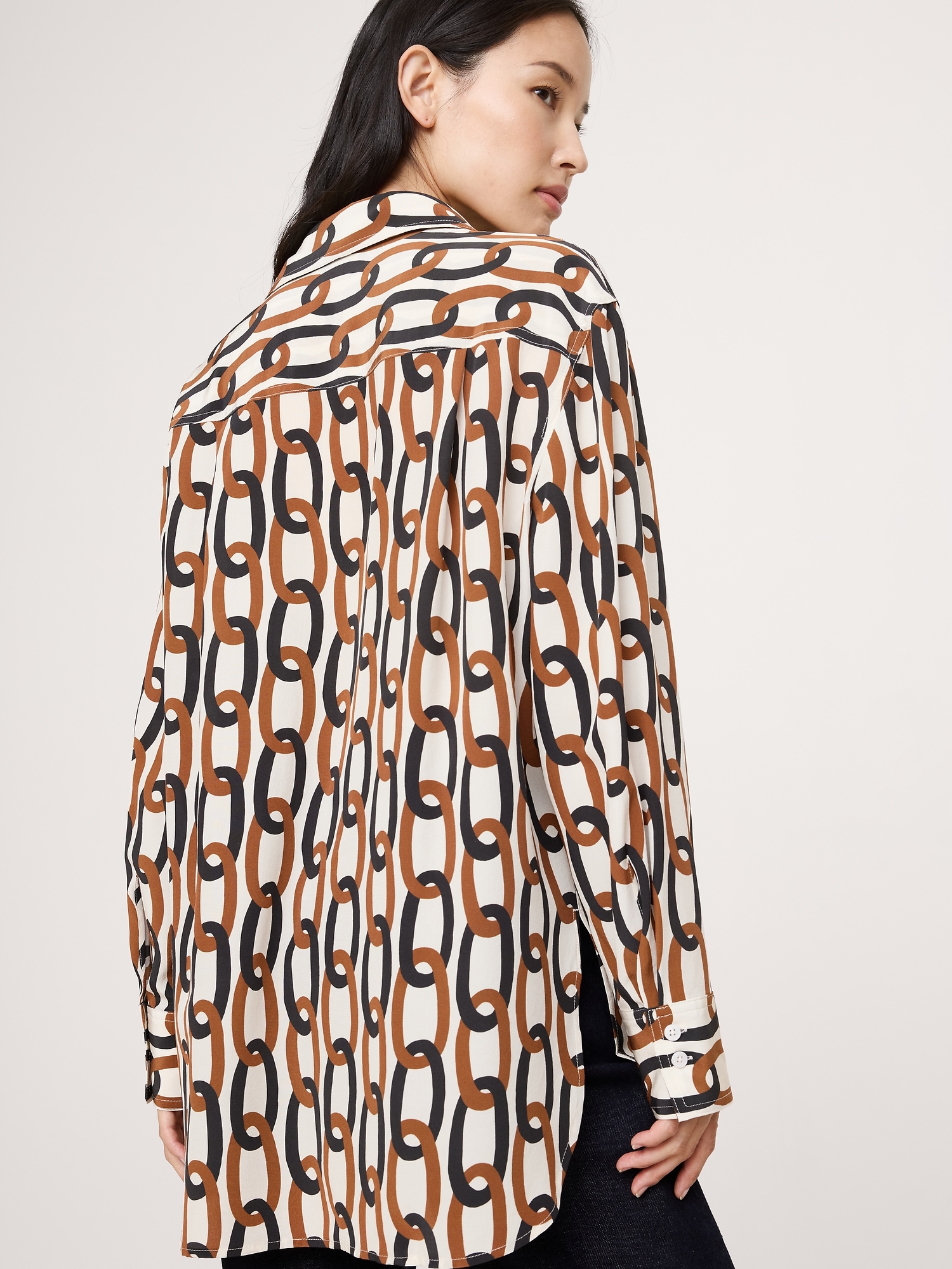 Image number 2 showing, Oversized Matte Silk Utility Shirt