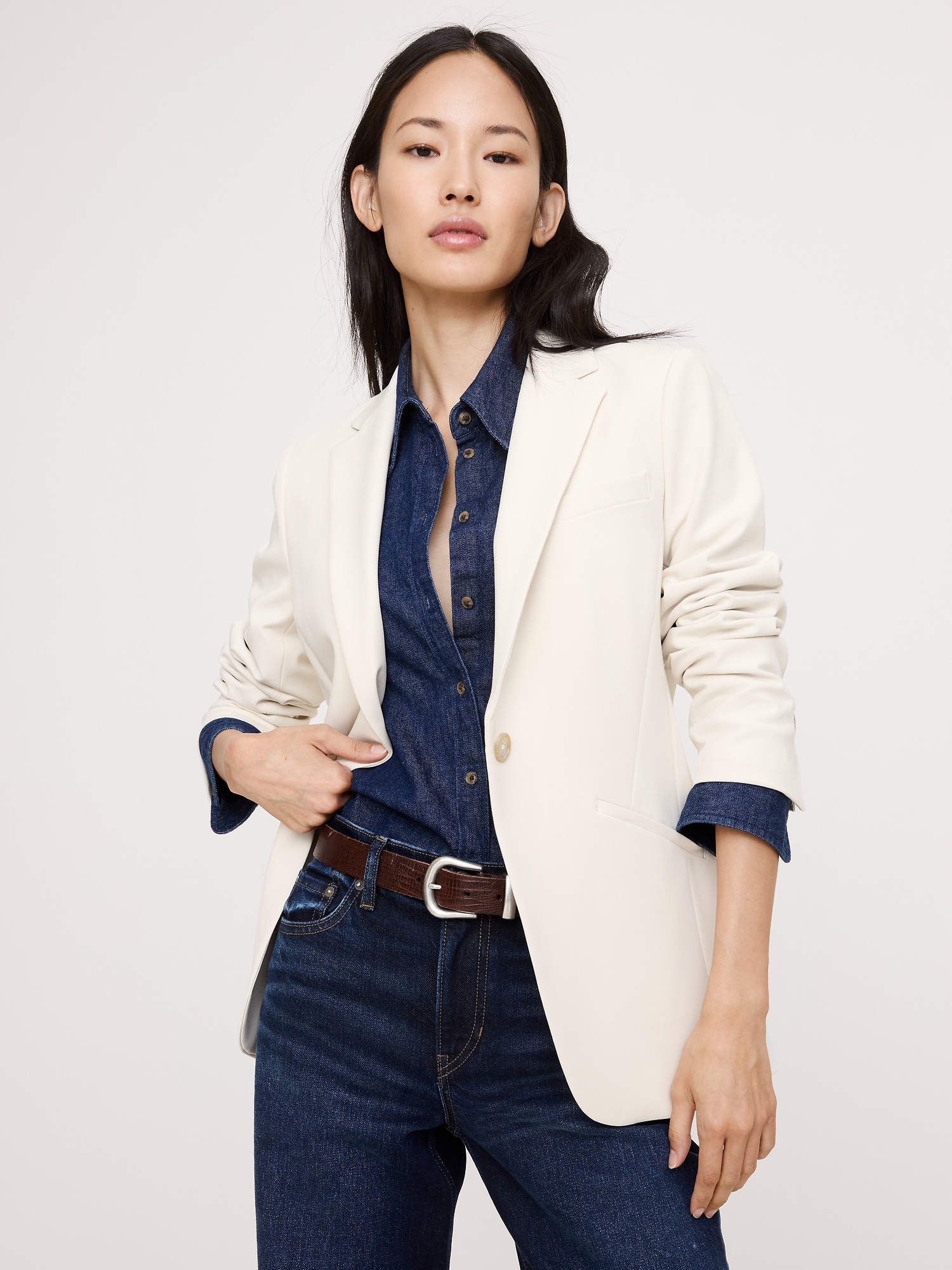 Slim Refined Blazer - Transition Cream White