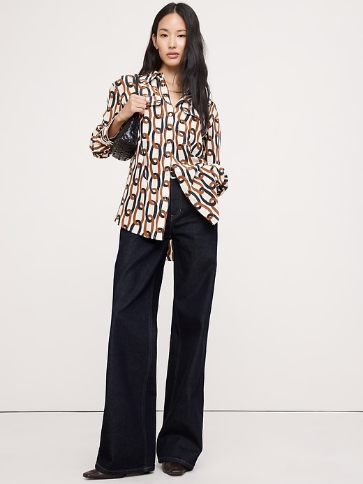 Oversized Matte Silk Utility Shirt