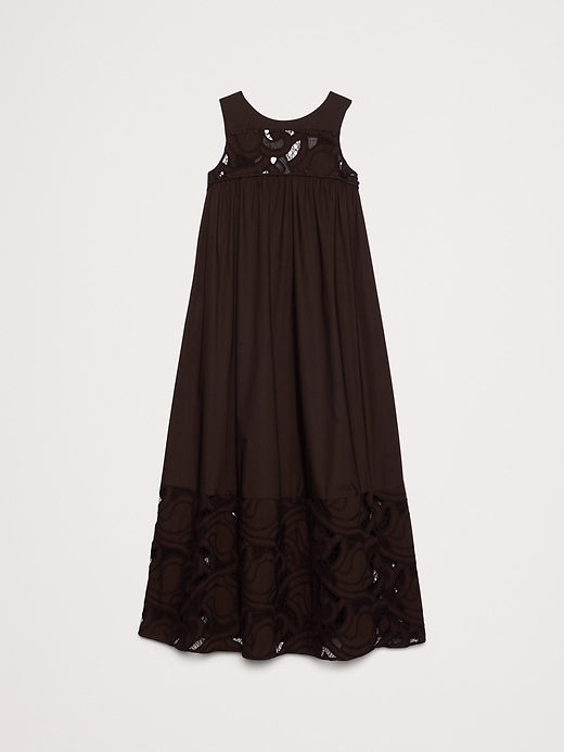 Image number 5 showing, Embroidered Cotton Poplin Maxi Dress