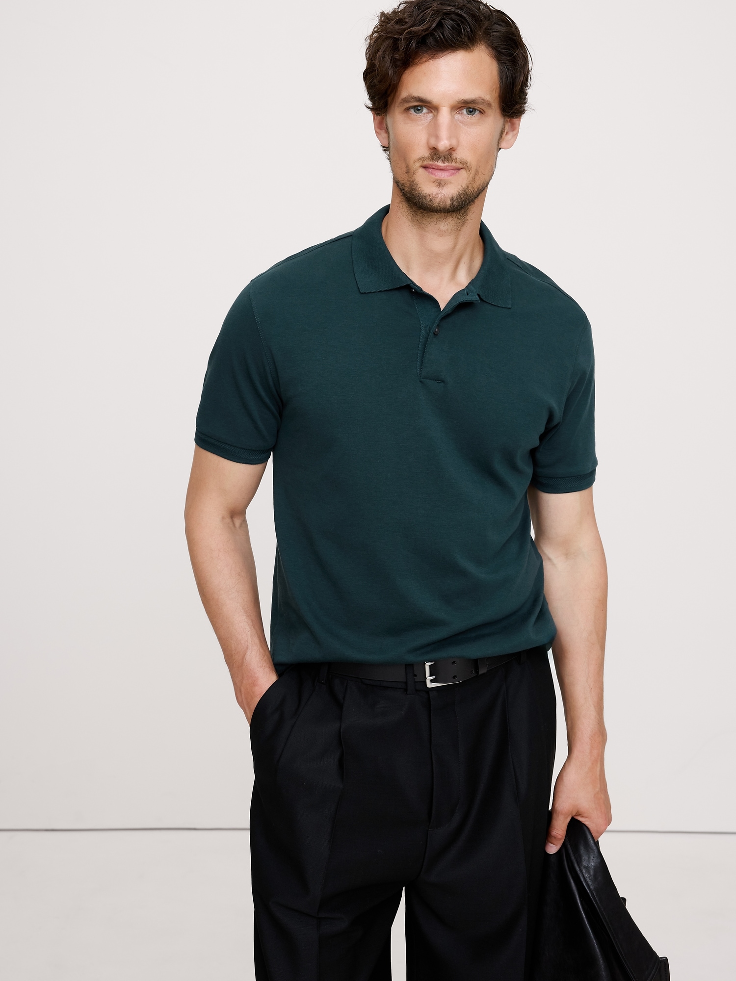 Luxury-Touch Polo - Storm Slate Green