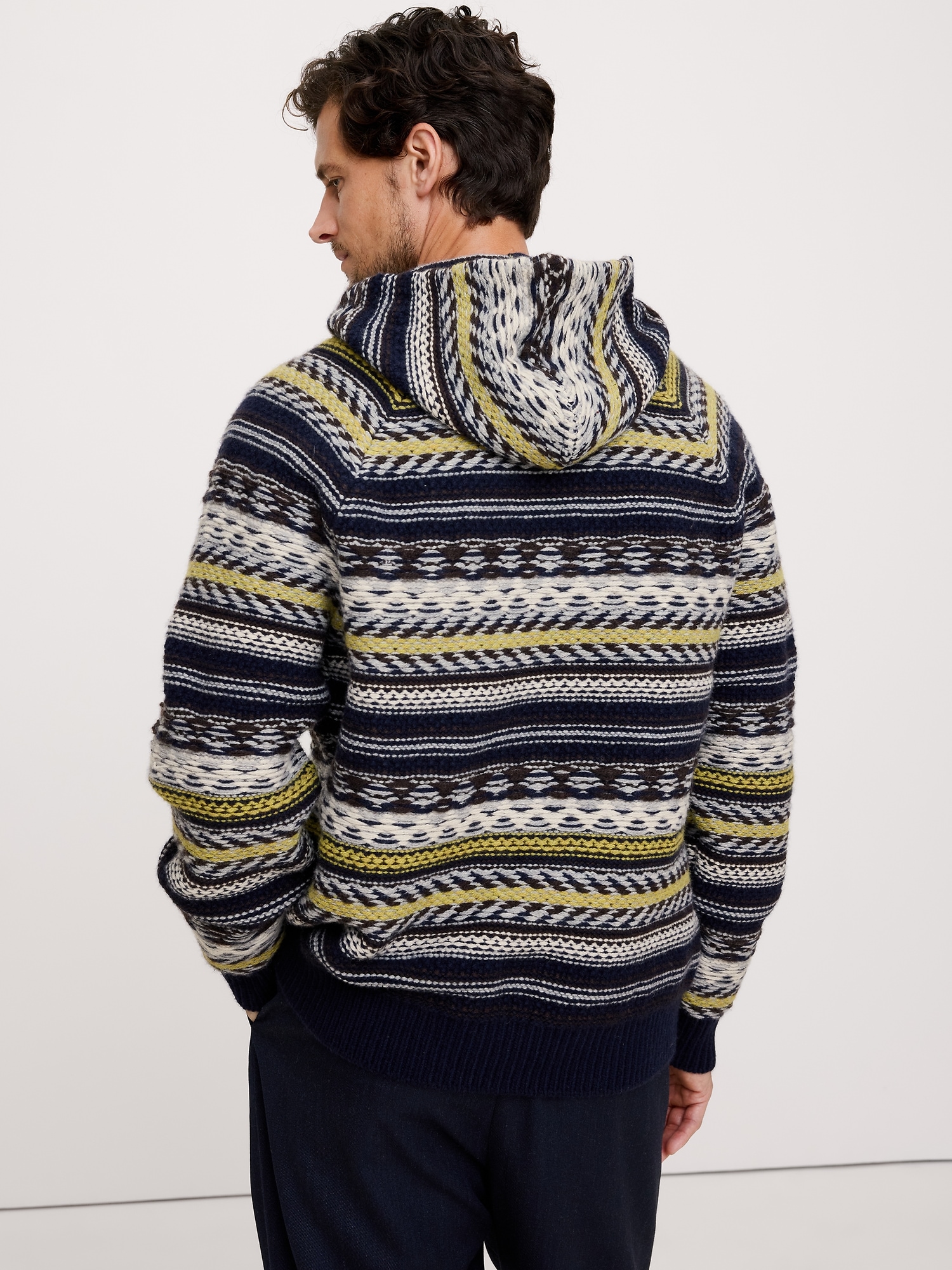 Image number 2 showing, Fairisle Merino-Blend Sweater Hoodie
