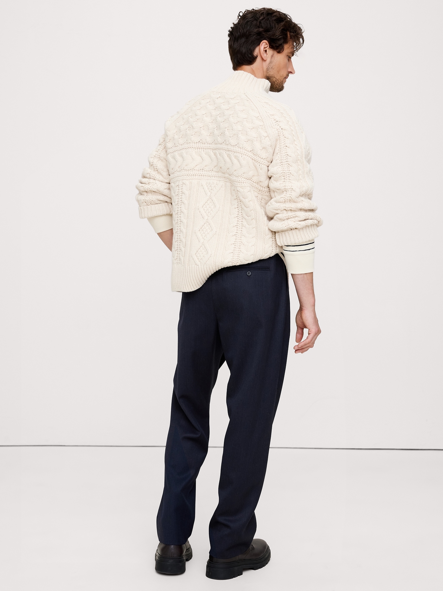 Image number 2 showing, Relaxed Pleated Pull-On Twill Dress Pant