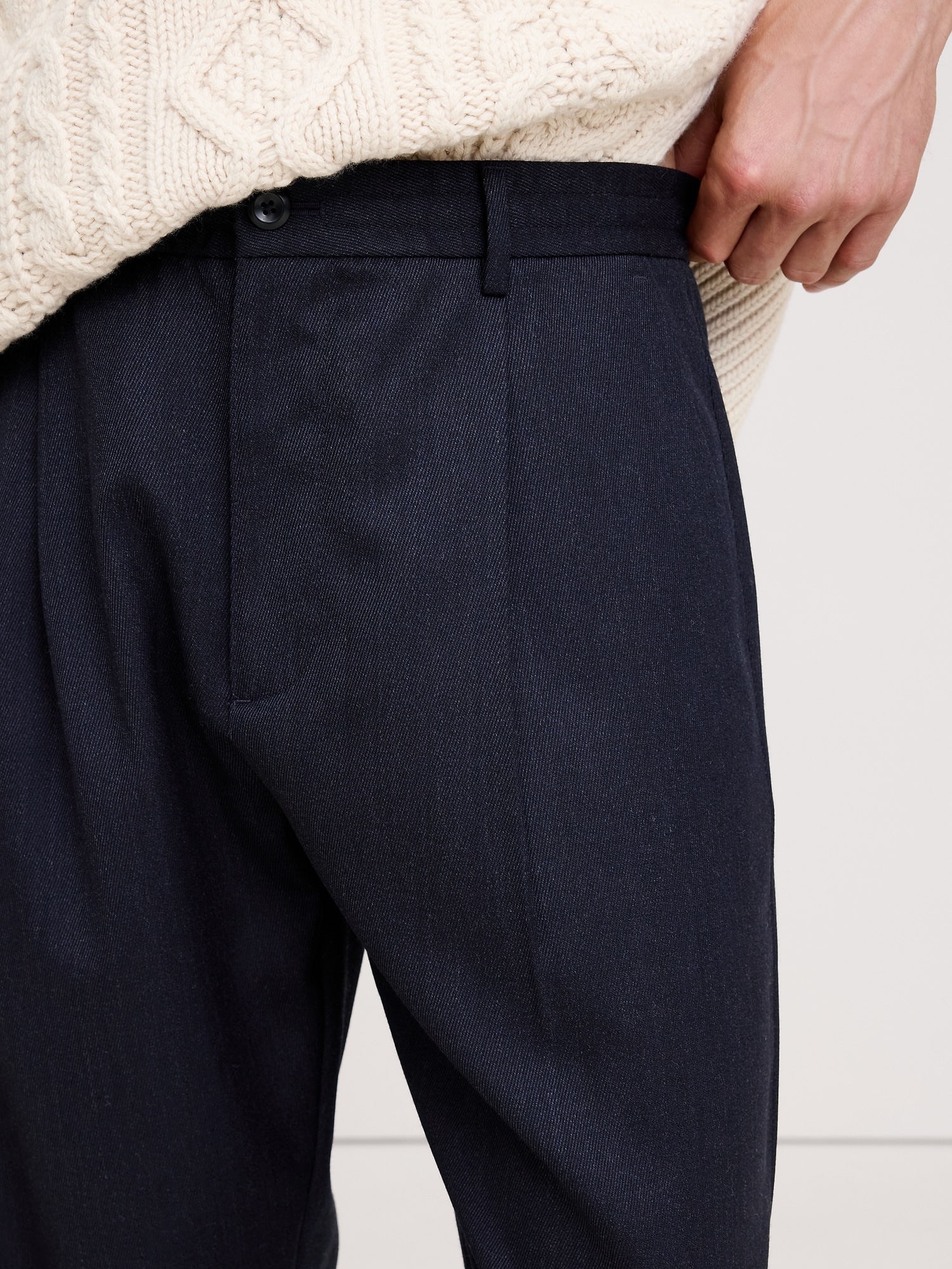 Image number 3 showing, Relaxed Pleated Pull-On Twill Dress Pant