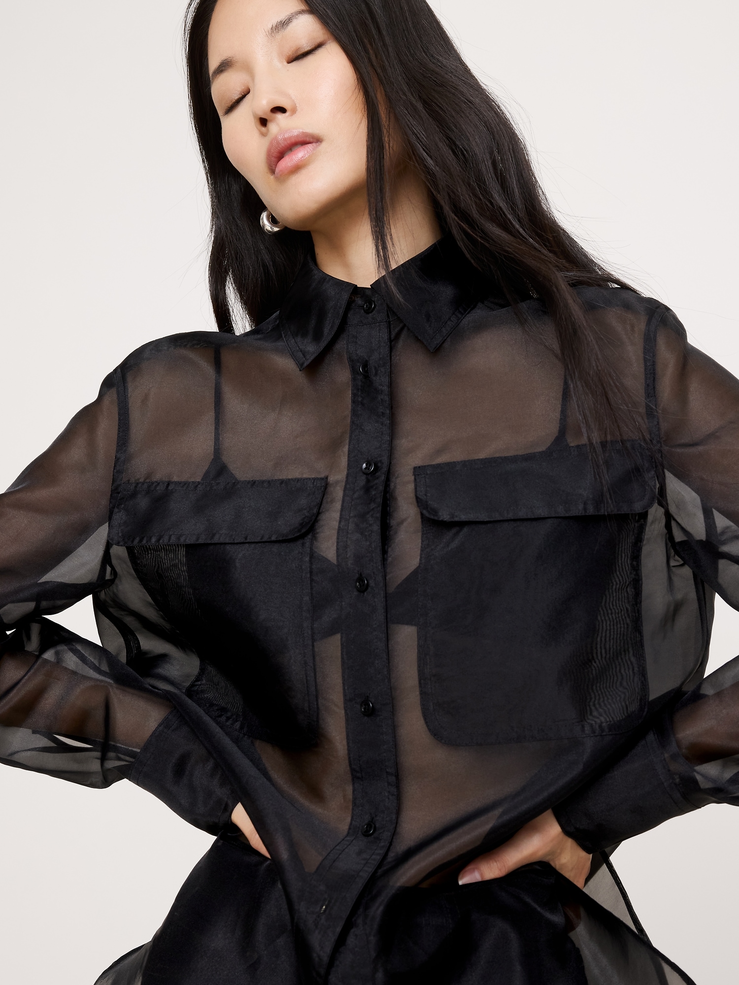 Image number 3 showing, Organza Utility Shirt