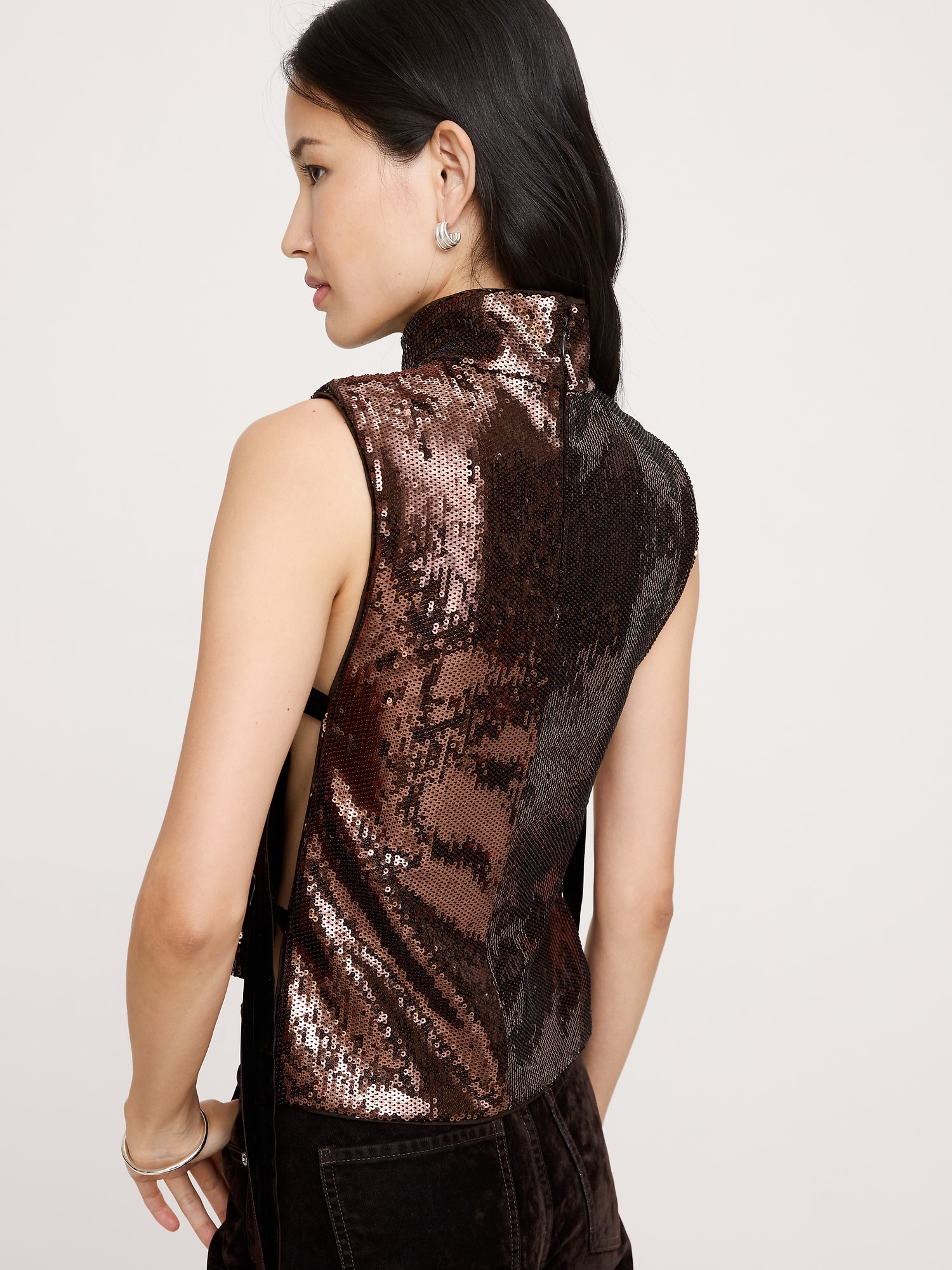 Image number 2 showing, Sequin Open-Side Top