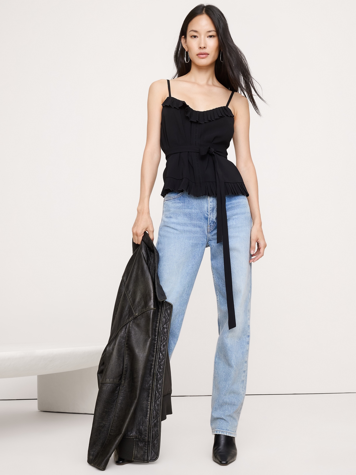 Image number 1 showing, Georgette Ruffle Tank