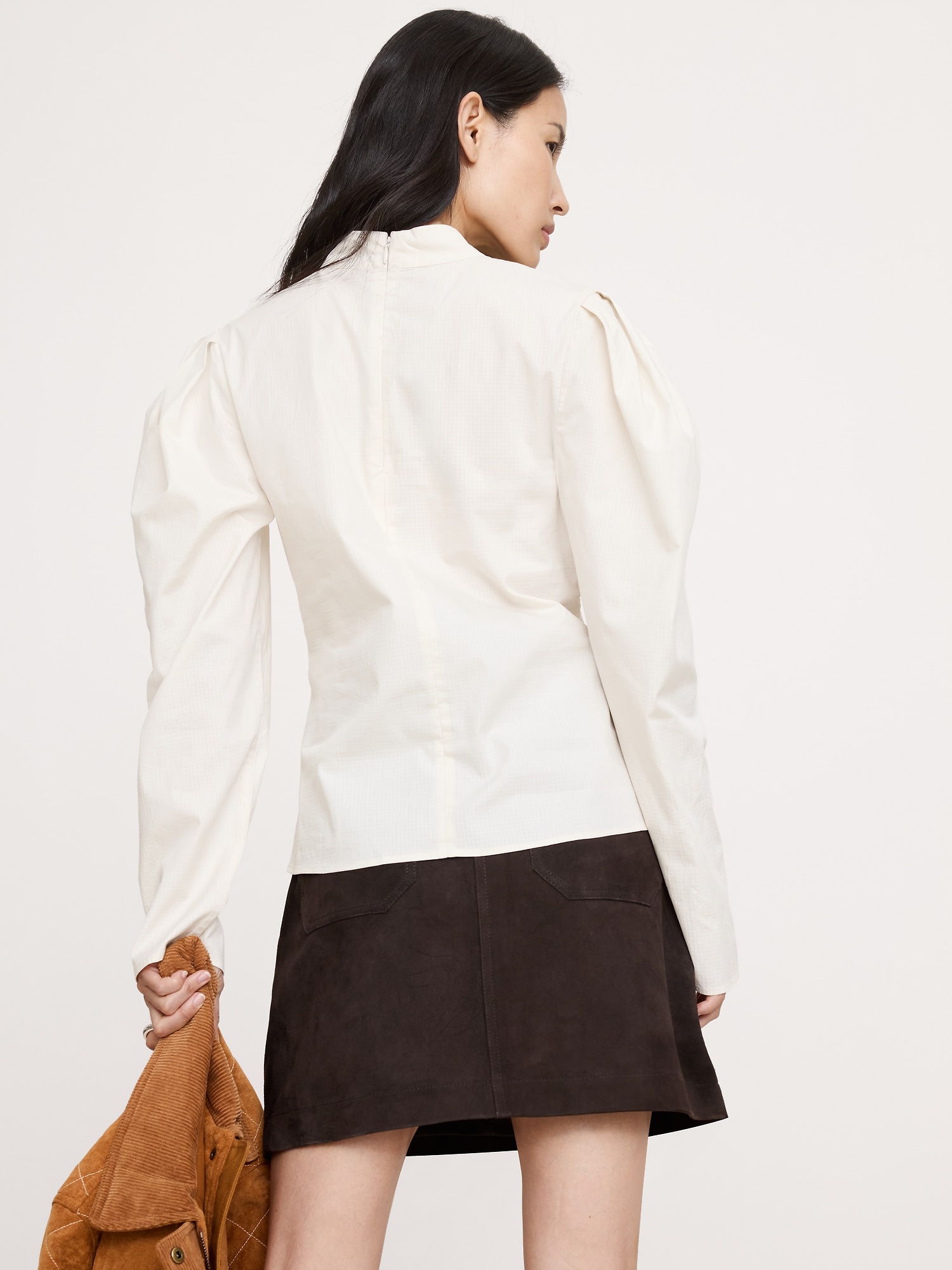 Image number 2 showing, Stretch-Cotton Puff-Sleeve Top