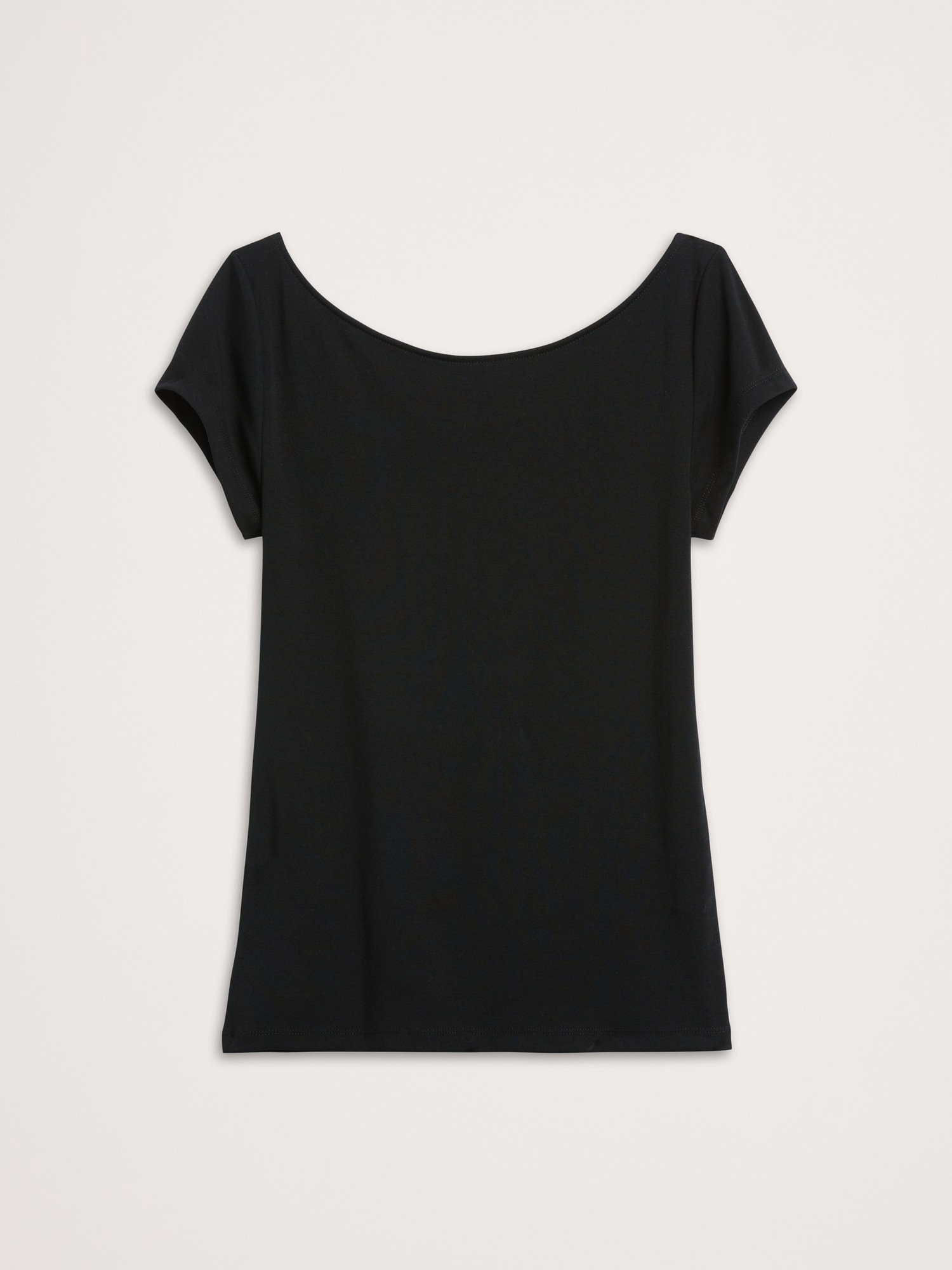 Женская футболка Banana Republic Refined Scoop-Neck, цвет: Чёрный — фото 2