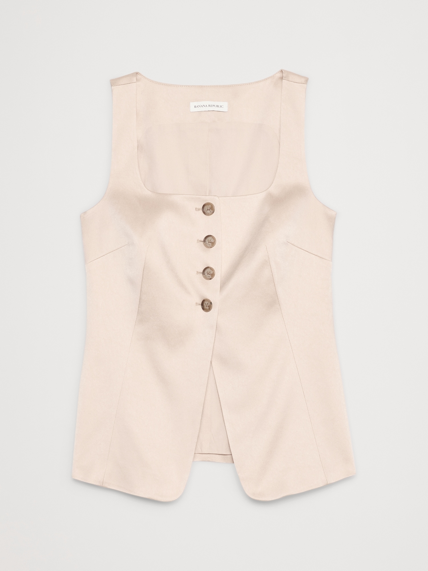 Image number 5 showing, Satin Square-Neck Long Vest