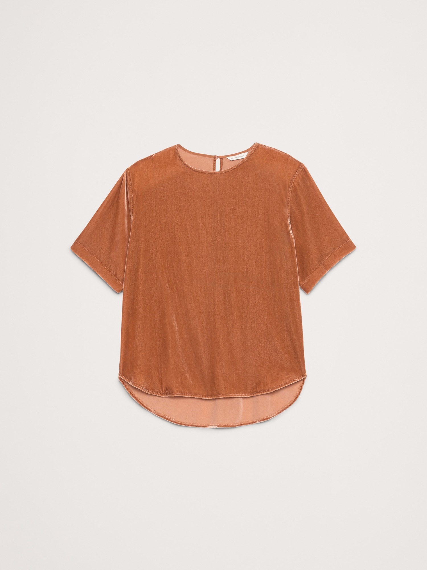 Женский топ Banana Republic Drapey Velvet Top, цвет: Сиена коричневый — фото 4
