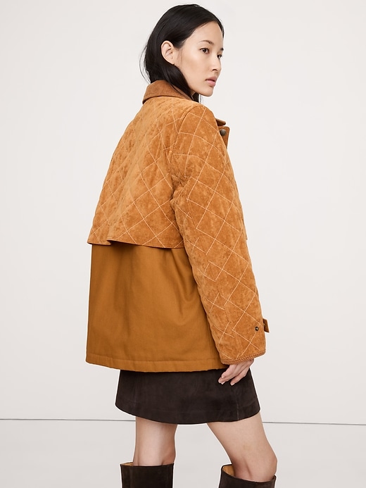 Quilted Chenille & Canvas Field Jacket