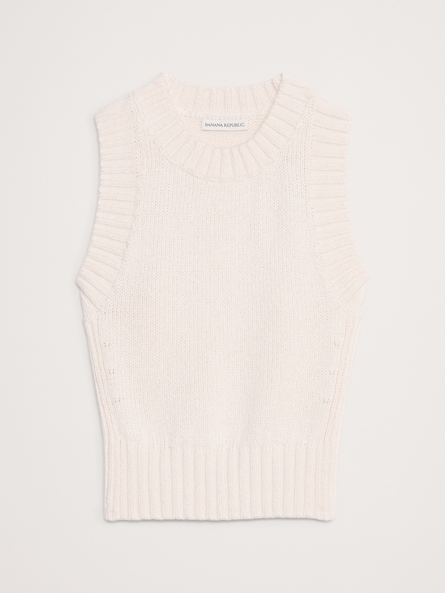 Image number 4 showing, Cotton-Silk Cropped Sweater Tank