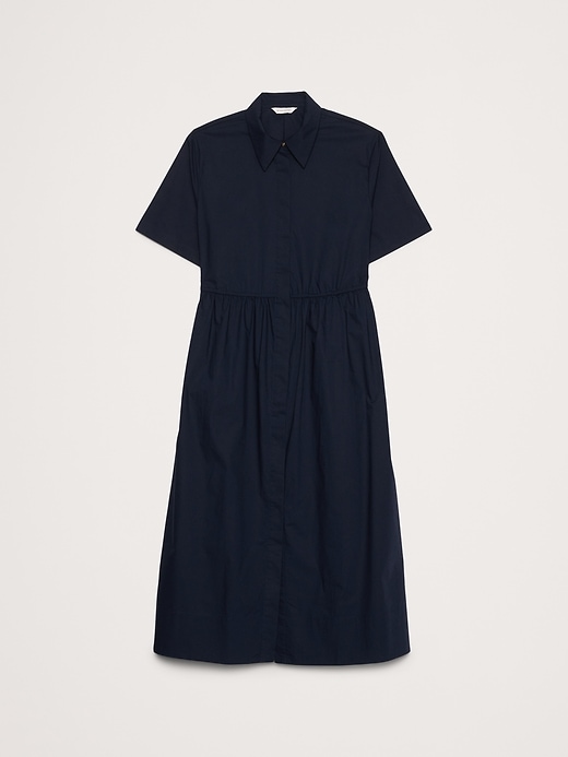 banana republic navy shirt dress Linen Midi Shirt Dress
