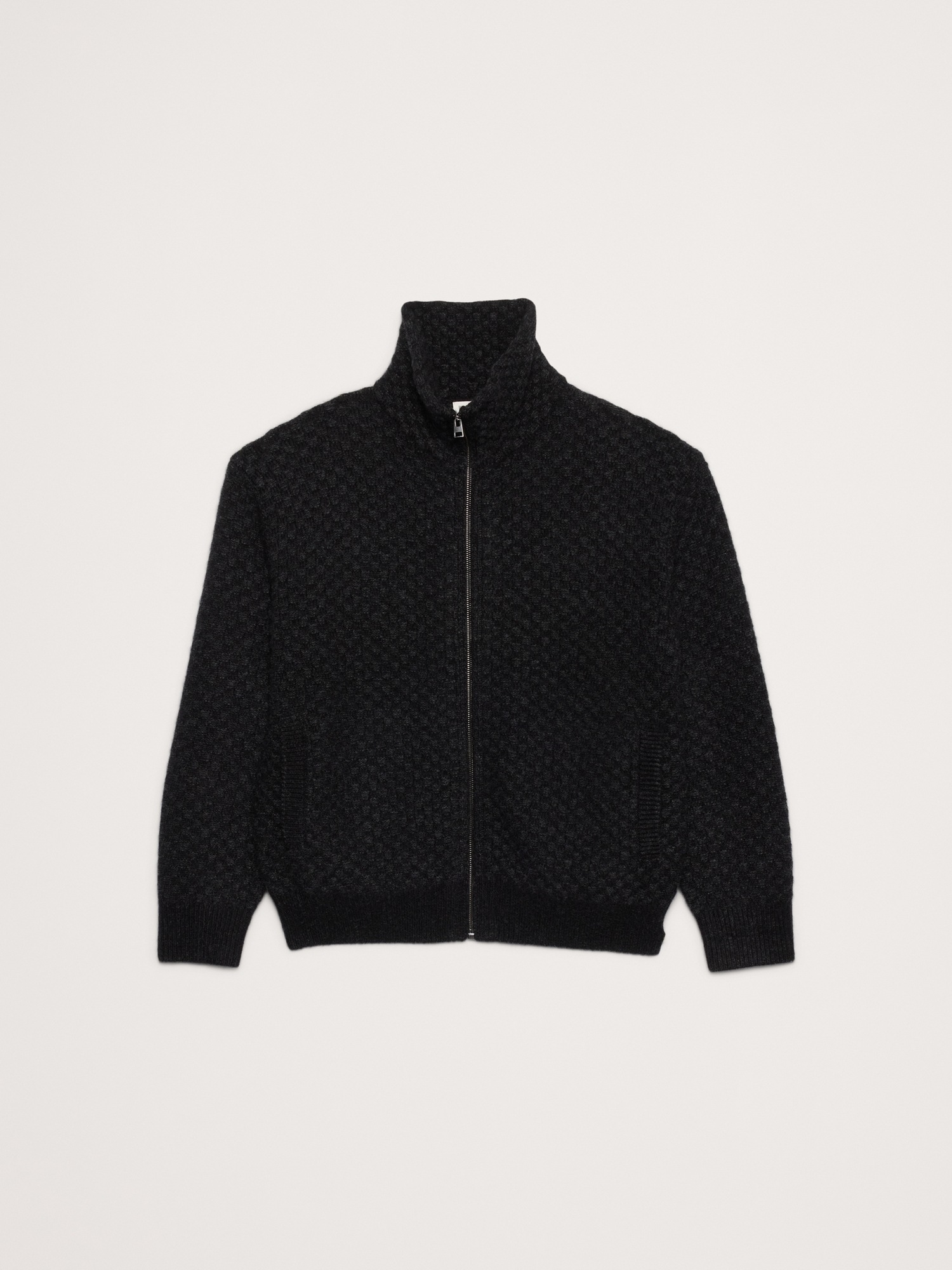 Мужская куртка Banana Republic Checkered Alpaca-Wool Blend Sweater Jacket, цвет: Чёрный разноцветный — фото 4