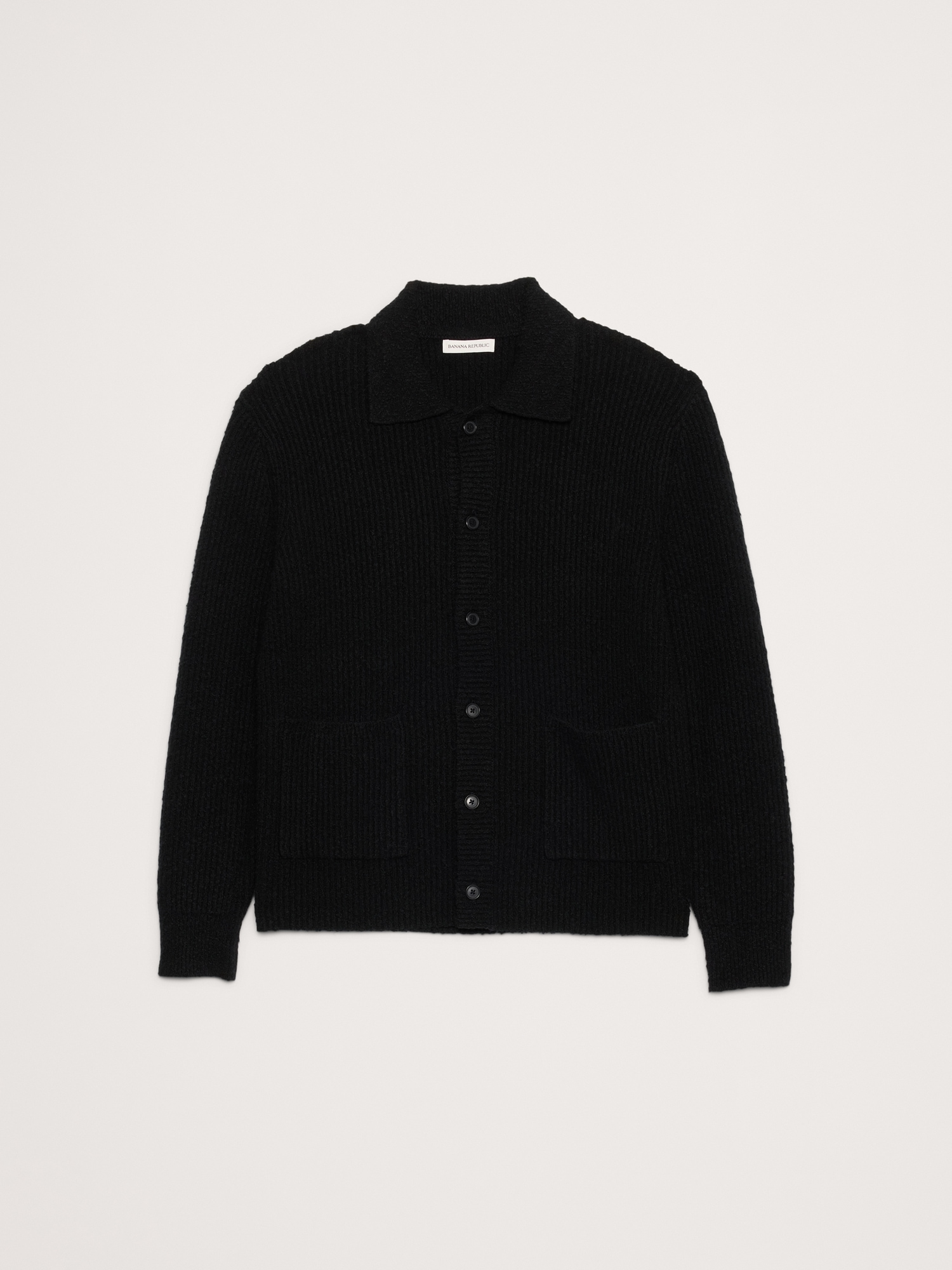 Image number 5 showing, Bouclé Ribbed Polo Cardigan