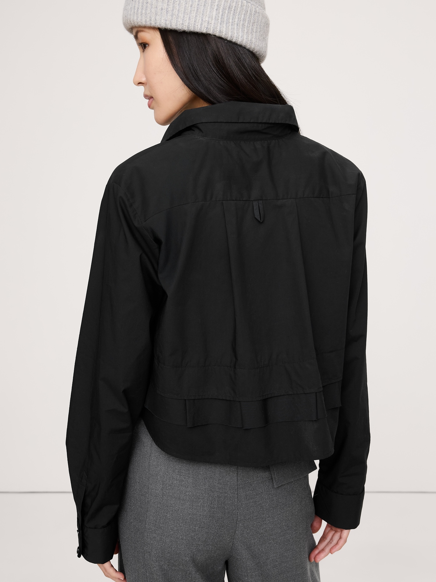Image number 2 showing, Cotton Poplin Ruffle-Back Shirt