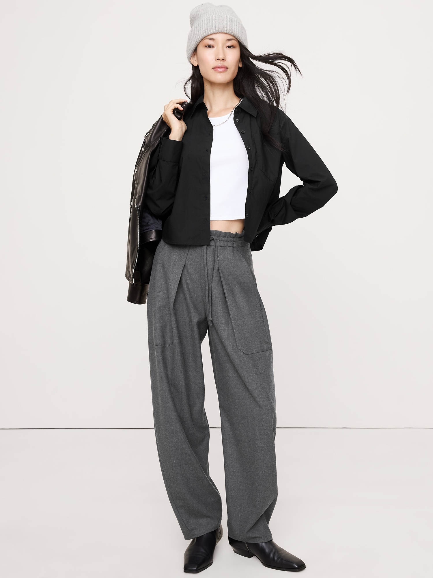 Image number 3 showing, Cotton Poplin Ruffle-Back Shirt