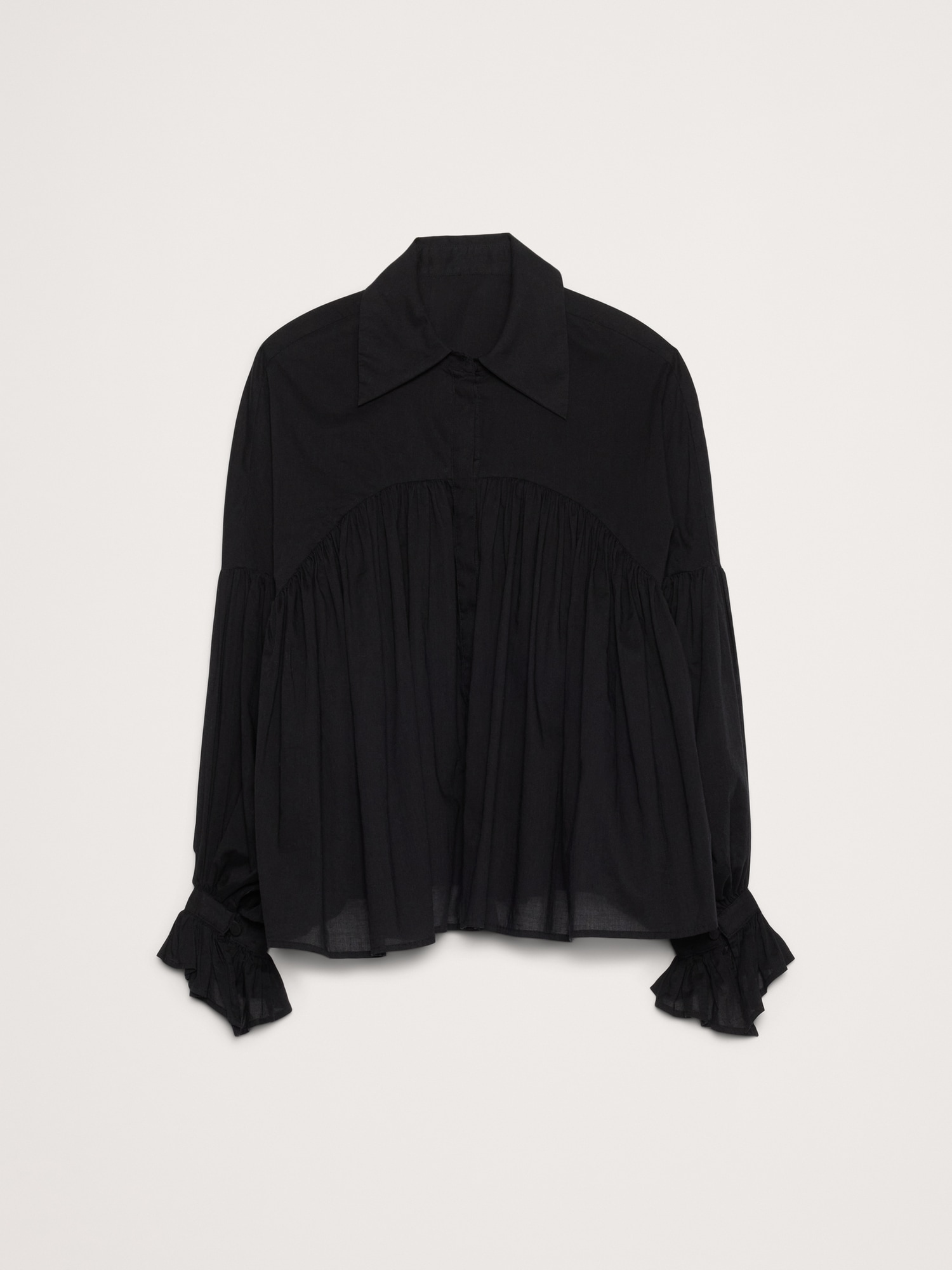 Image number 8 showing, Cotton Balloon-Sleeve Shirt