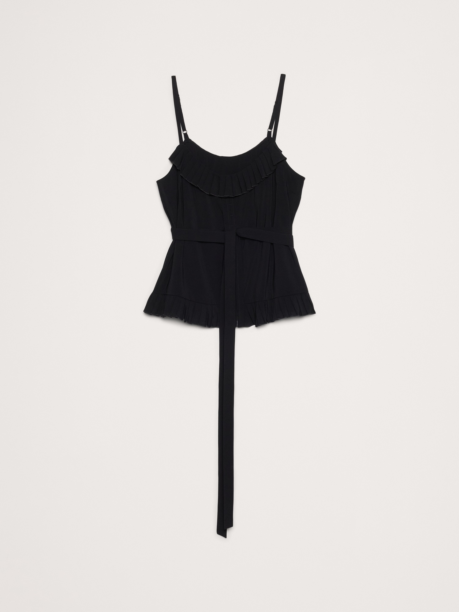 Женский топ Banana Republic Georgette Ruffle Tank, цвет: Чёрный — фото 4