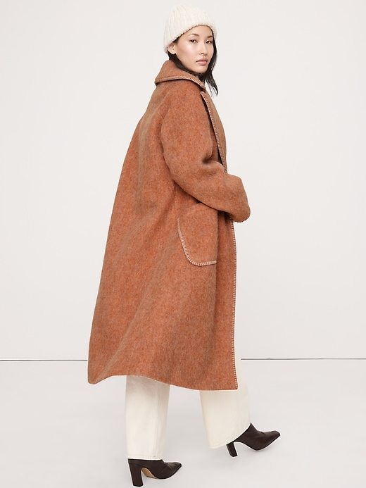 Fuzzy Italian Wool-Blend Top Coat