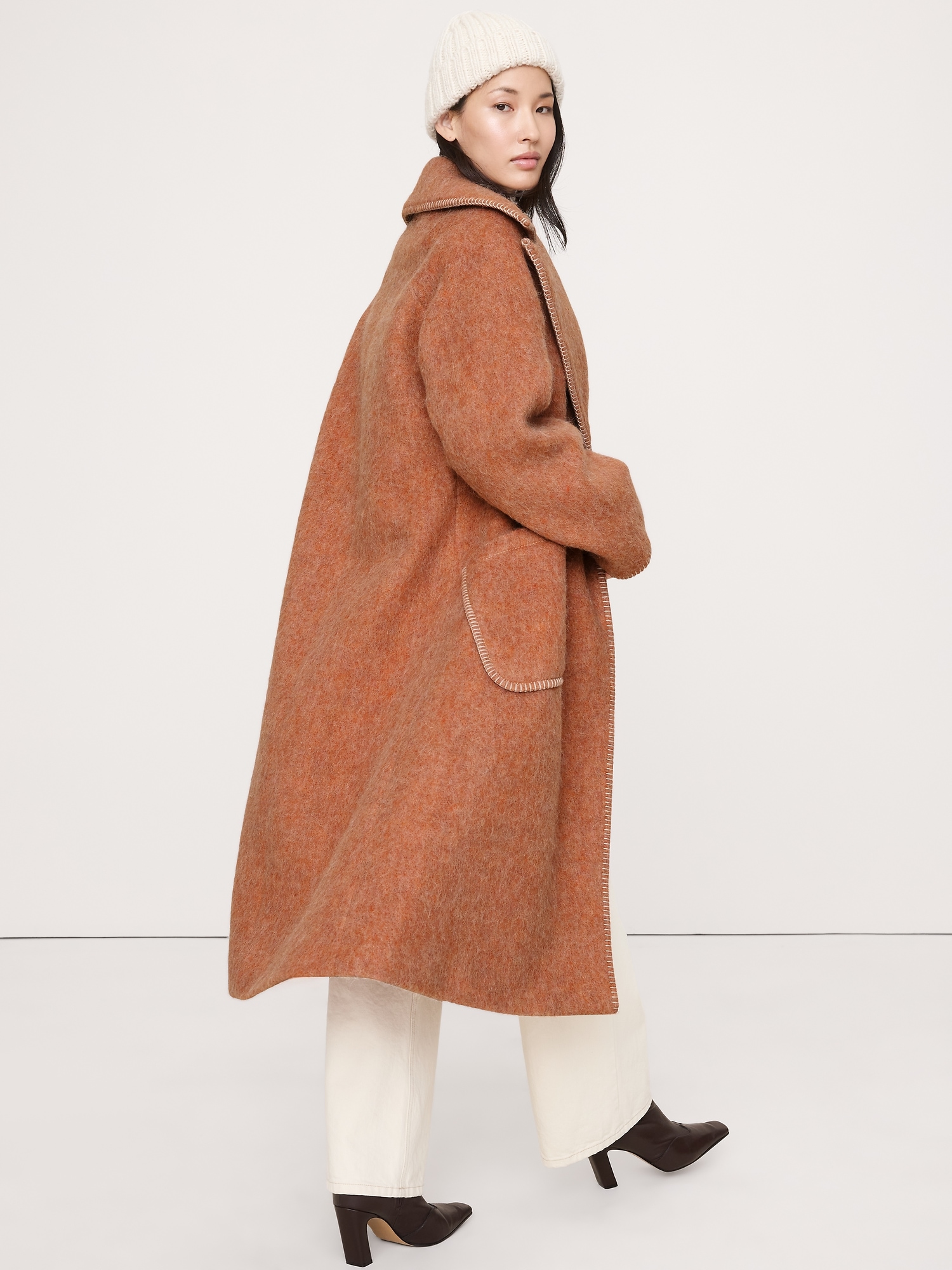 Image number 2 showing, Fuzzy Italian Wool-Blend Top Coat