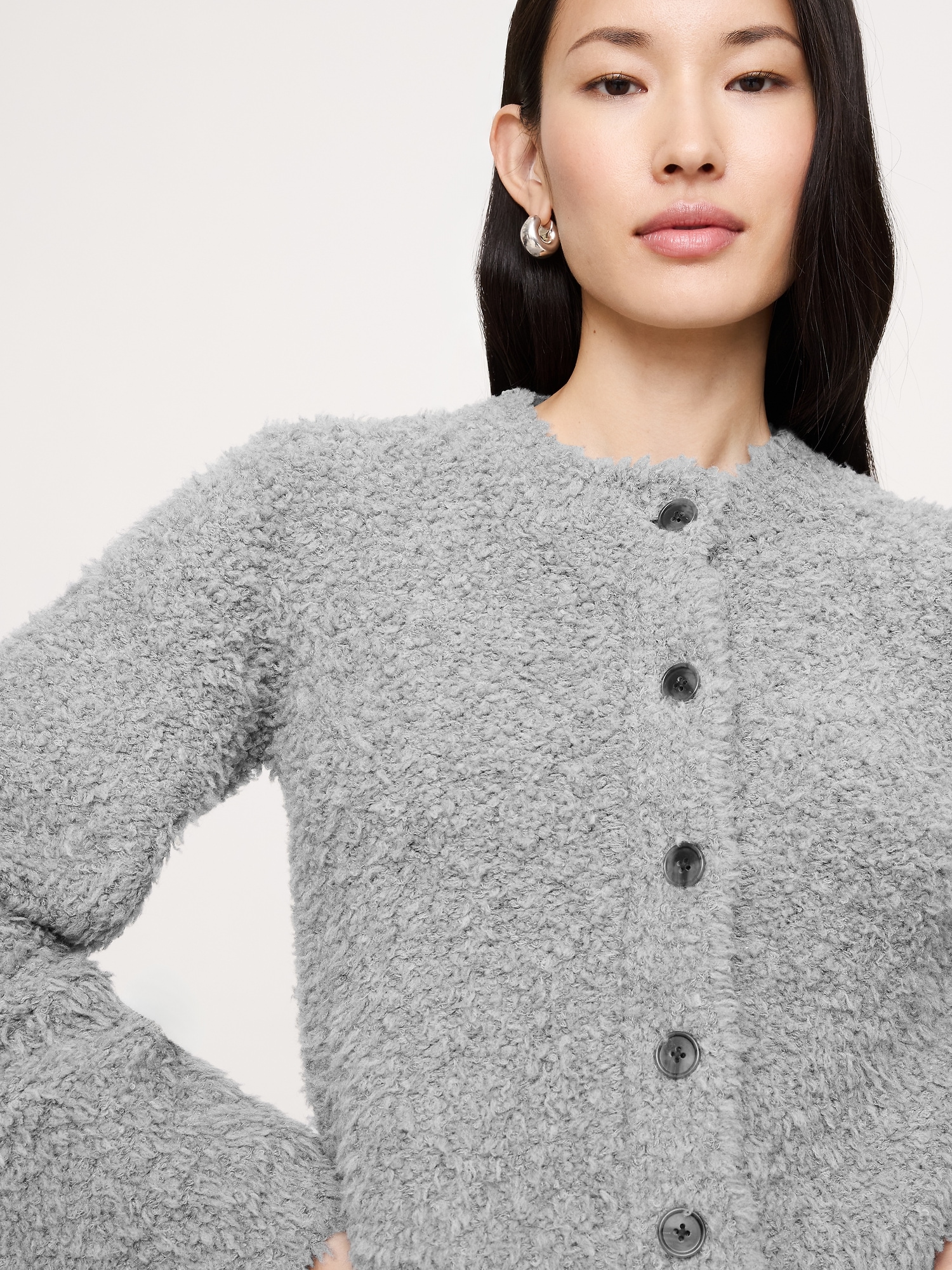 Image number 4 showing, Curly Merino-Blend Cardigan