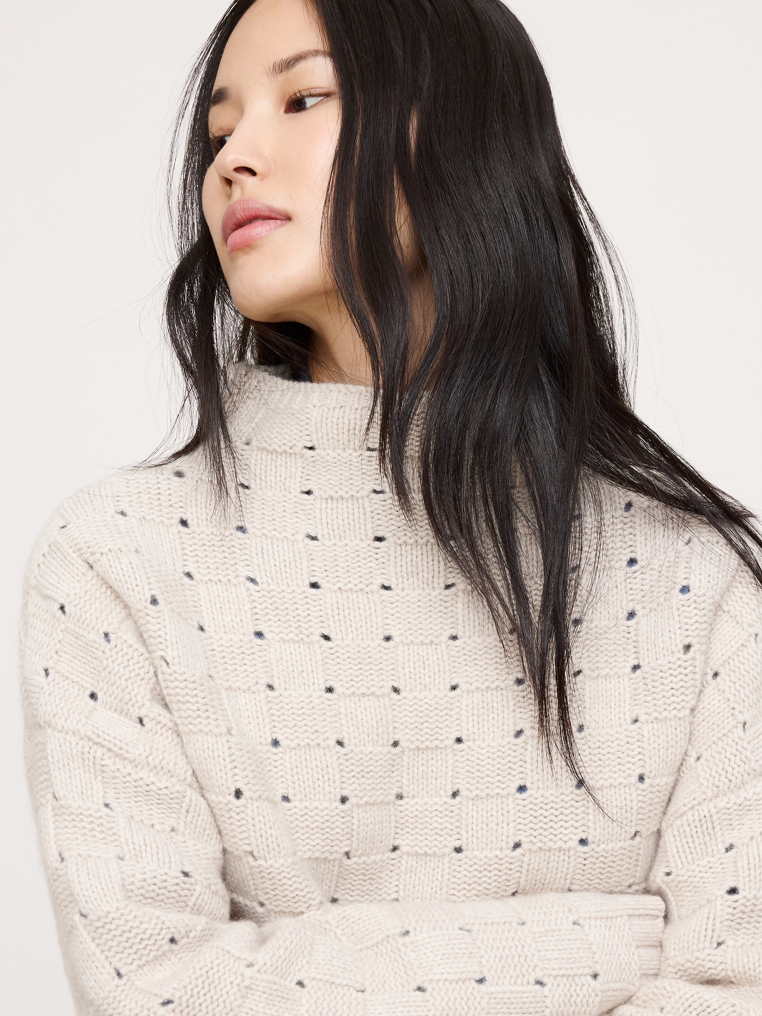 Image number 3 showing, Merino-Cotton Basketweave Sweater