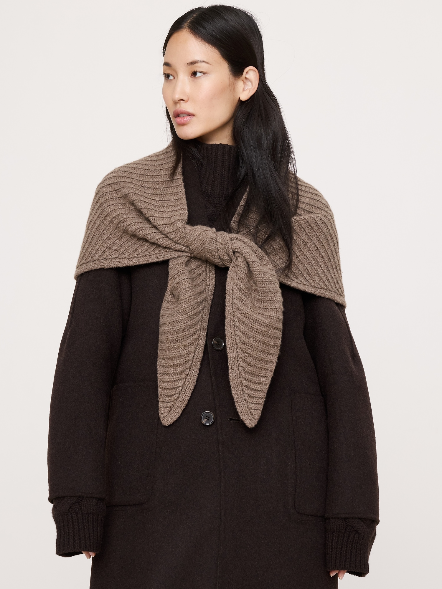 Image number 2 showing, Merino-Cotton Triangle Scarf