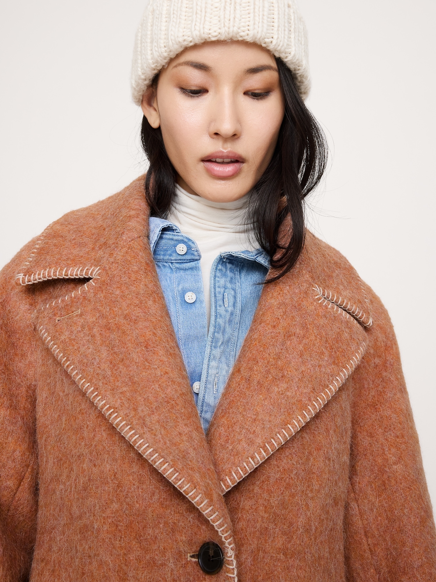 Image number 7 showing, Fuzzy Italian Wool-Blend Top Coat