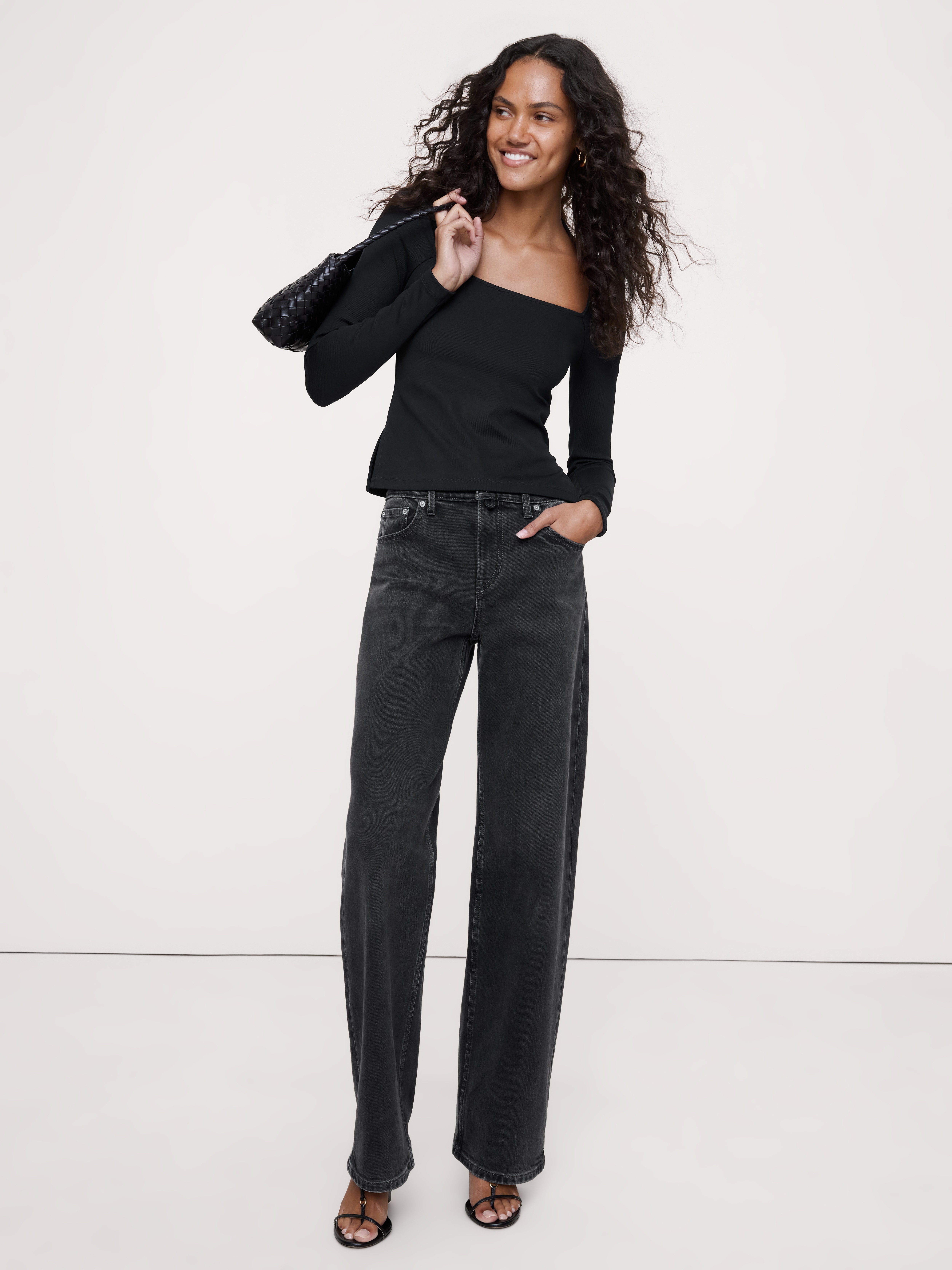 Sculpted-Stretch Square-Neck Top