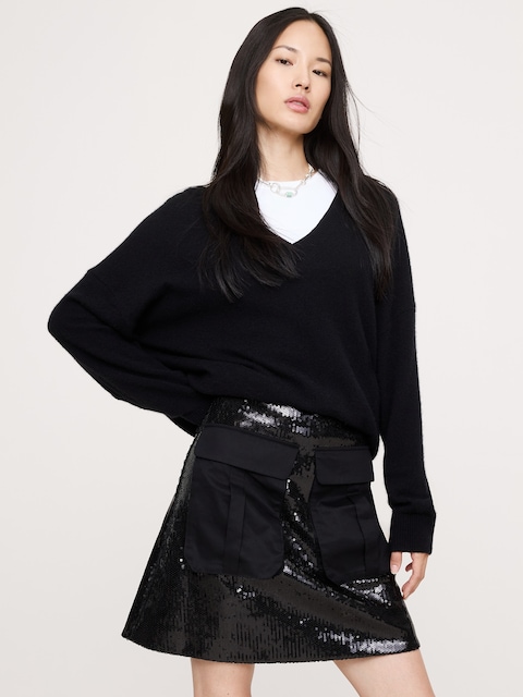 Sequin Ponte Mini Skirt
