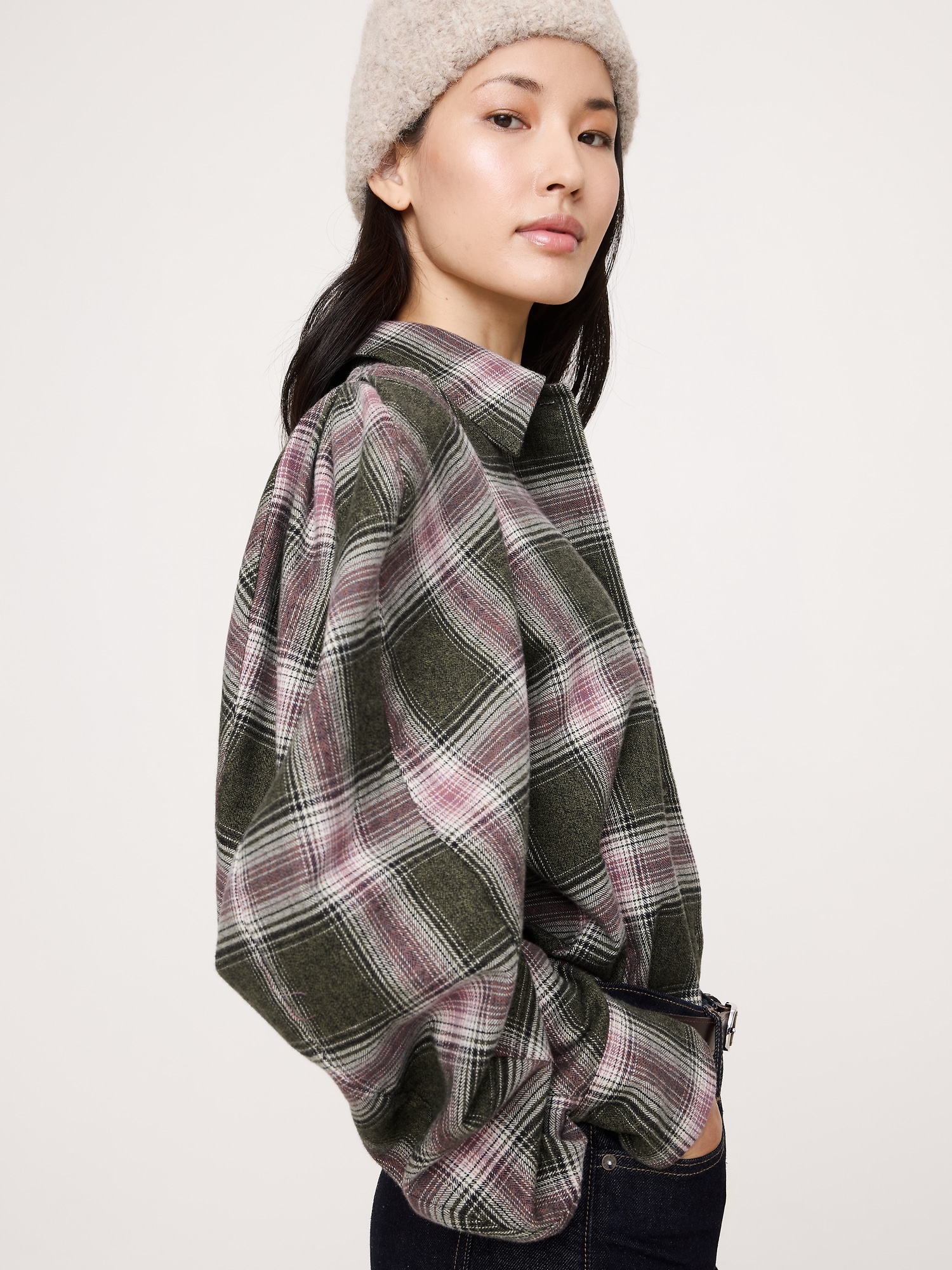 Image number 7 showing, Flannel Volume-Sleeve Shirt