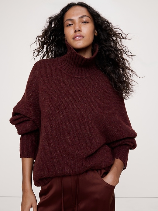 Italian Merino-Blend Turtleneck Sweater Banana Republic