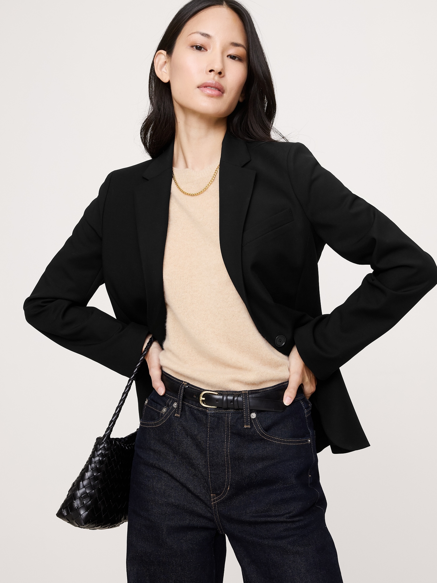 Slim Refined Blazer - Black