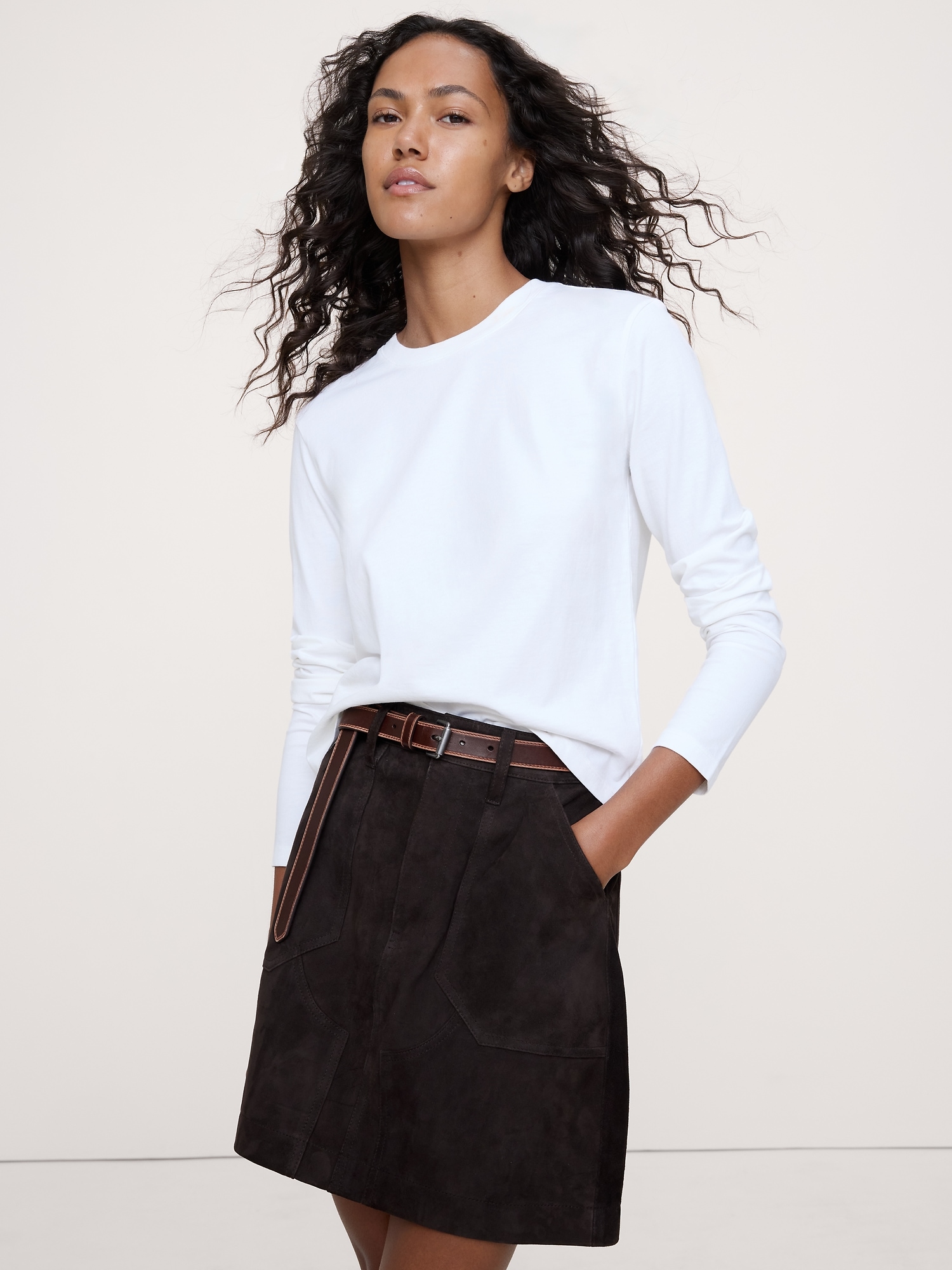 Vintage Cotton Long-Sleeve T-Shirt - White