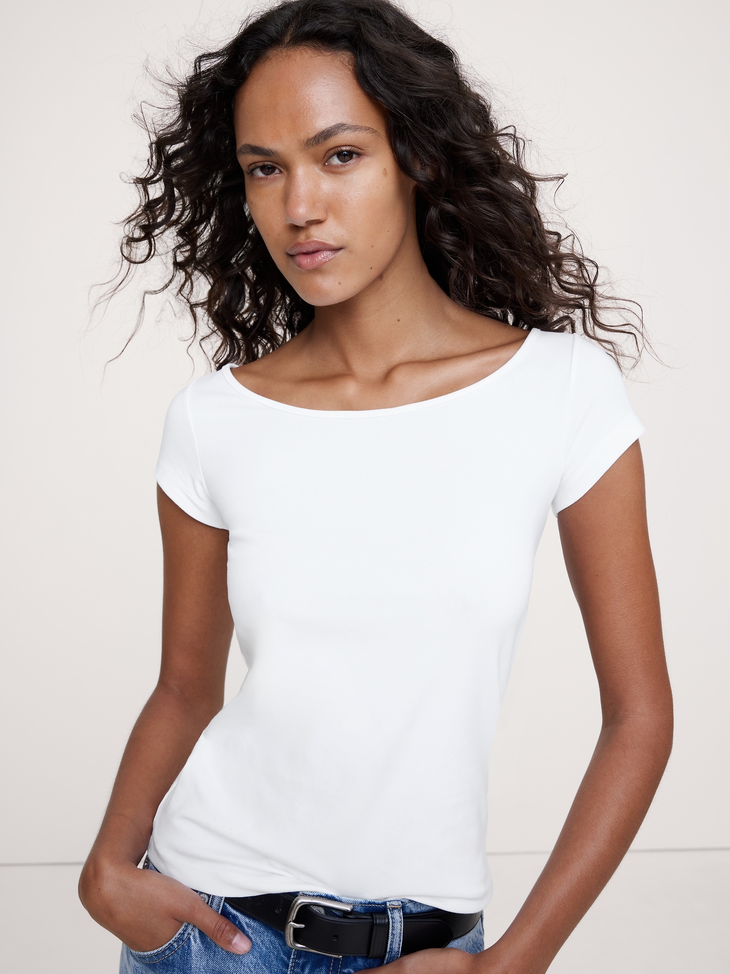 Image number 4 showing, Refined Scoop-Neck T-Shirt