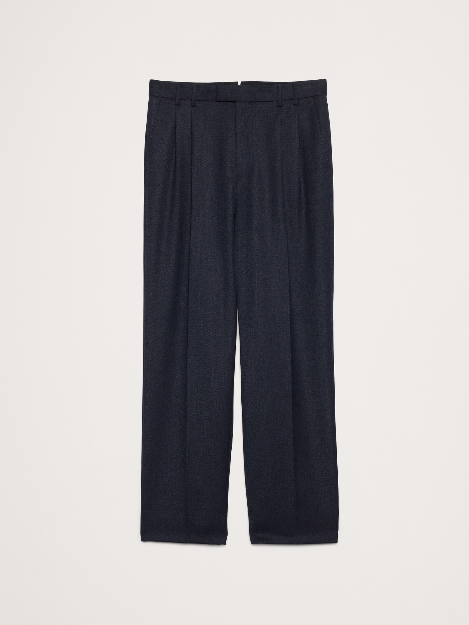Мужские брюки Banana Republic Straight Pleated Twill Dress Pant, цвет: Тёмно-синий — фото 4