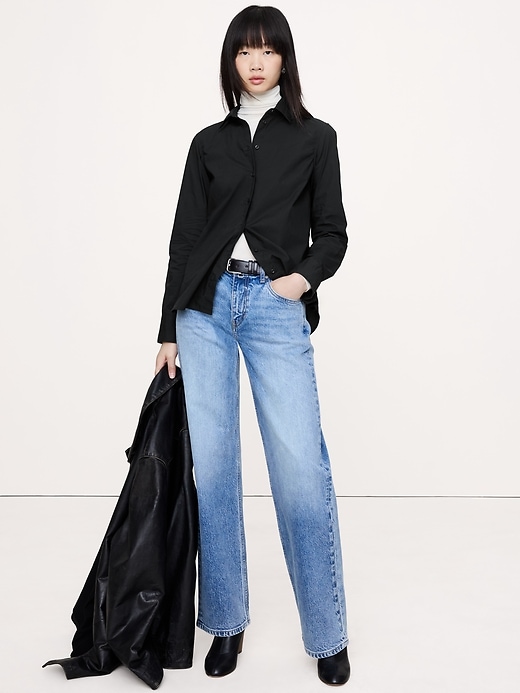 Cotton Poplin Belted Tunic Shirt